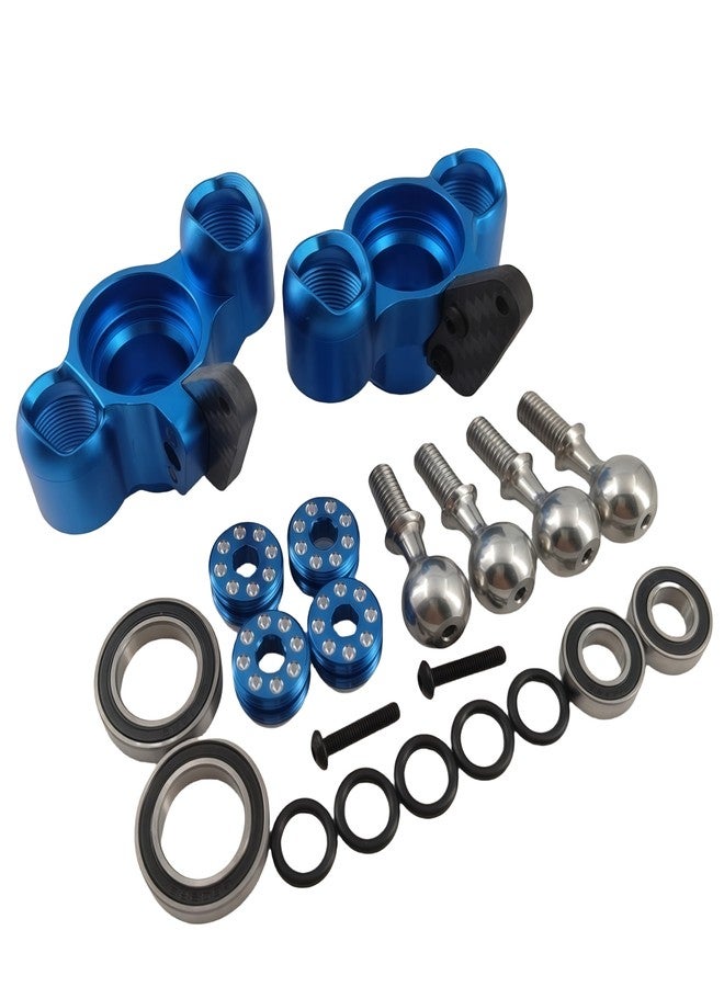 Ruivexi Aluminum Front Steering Knuckles & Caster Blocks with Pivot Balls - Compatible with Arrma 1/8 Kraton, Outcast, Notorious 6S BLX - Upgrade Parts Replace AR330505 ARAC9366 (Blue) - Image 1